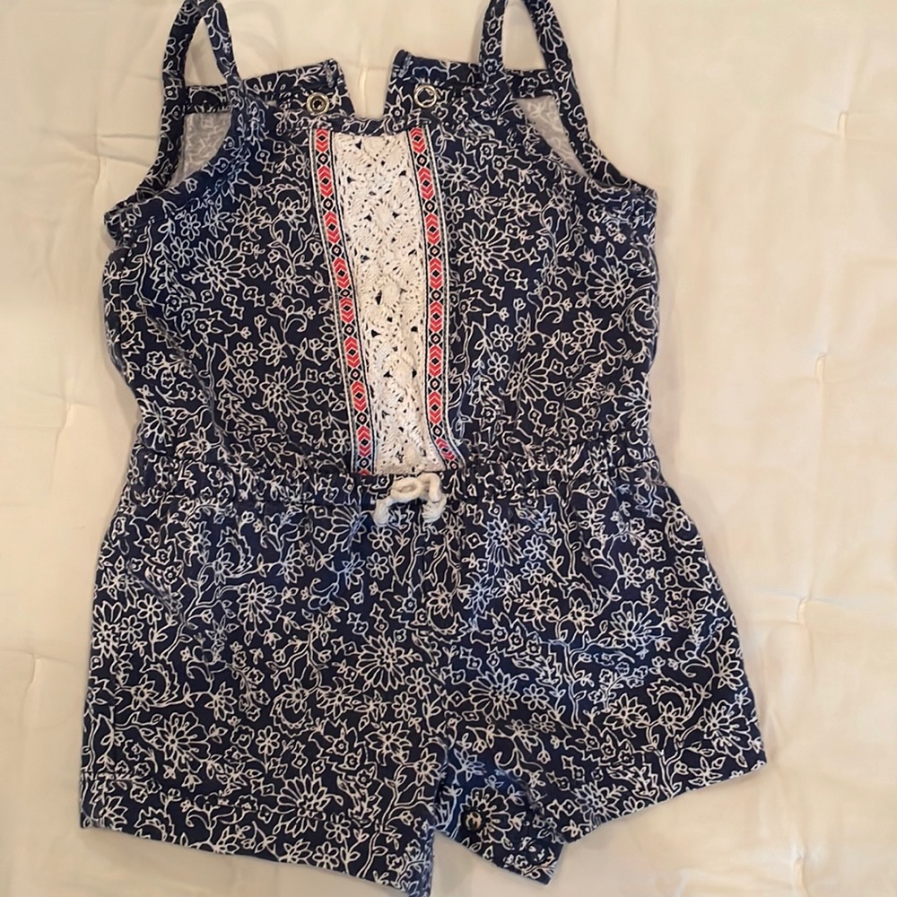 Carters blue and white romper